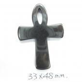 Hematite Cross Pendant  33x48mm